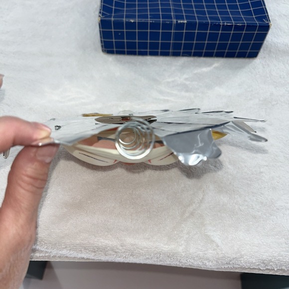 Vintage 70s Doubl Glo Christmas Foil Tree Top Santa Claus Box Paper Novelty Mfg - Picture 5 of 6